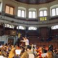 Jan Latham-Koenig conducting a dress rehearsal in the Sheldonian